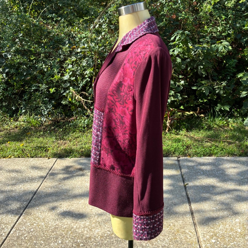 Vtg Notations Jacket Women Large Patchwork Embroi… - image 6